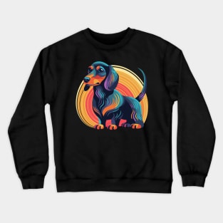 Groovy Dapple Dachshund Sunset Crewneck Sweatshirt